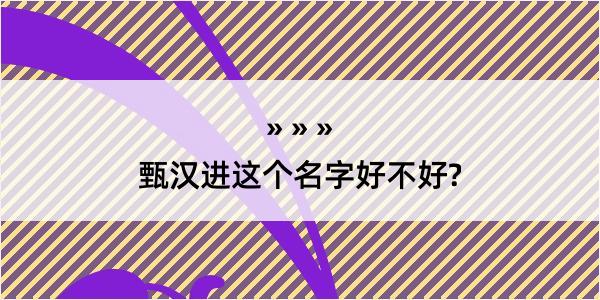 甄汉进这个名字好不好?