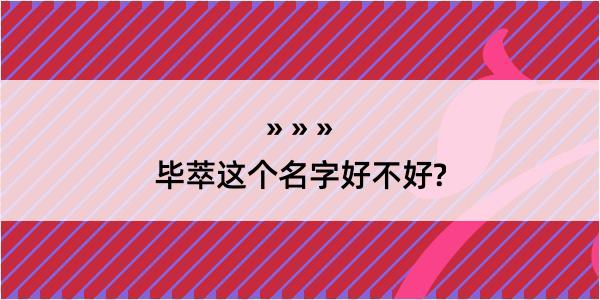 毕萃这个名字好不好?