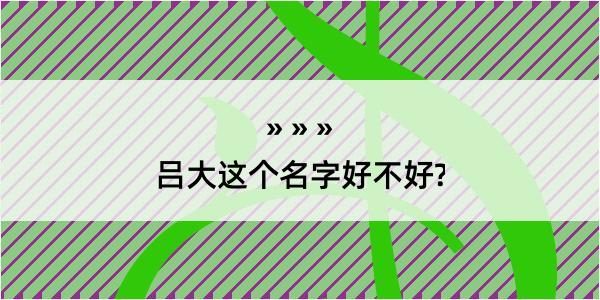 吕大这个名字好不好?