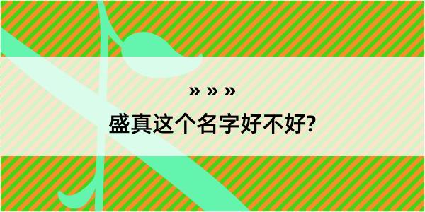 盛真这个名字好不好?