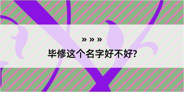 毕修这个名字好不好?