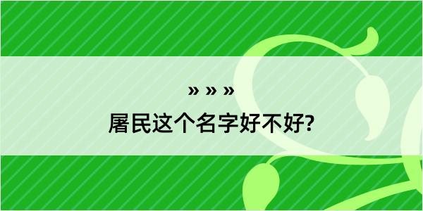 屠民这个名字好不好?