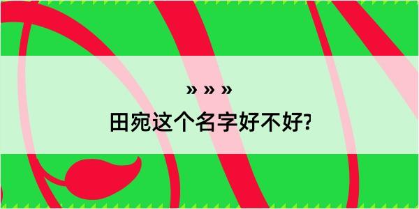 田宛这个名字好不好?