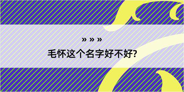 毛怀这个名字好不好?