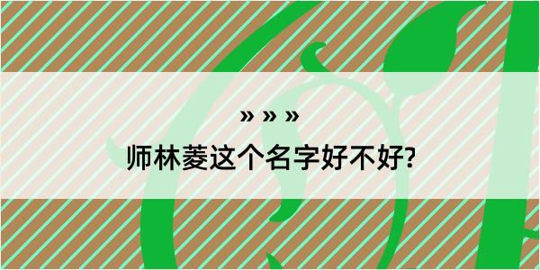 师林菱这个名字好不好?