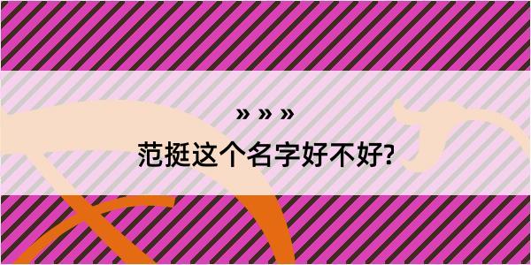 范挺这个名字好不好?