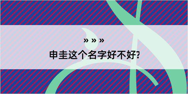 申圭这个名字好不好?