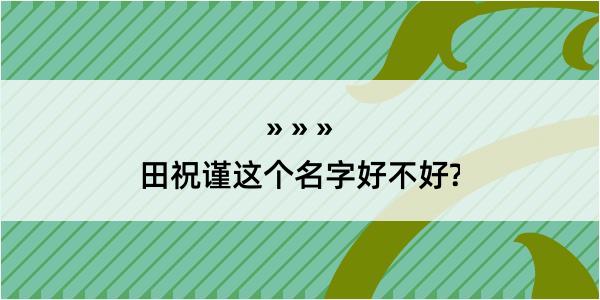 田祝谨这个名字好不好?