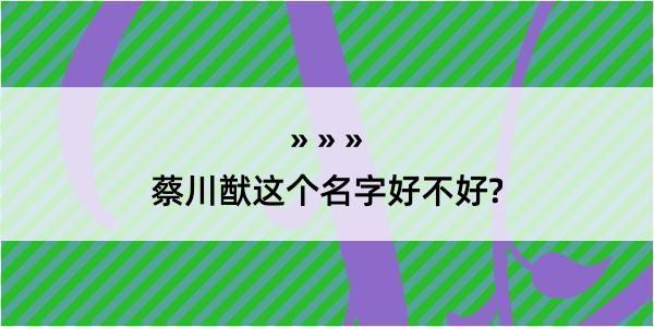 蔡川猷这个名字好不好?