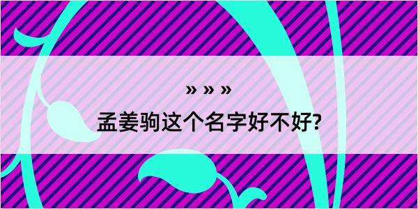 孟姜驹这个名字好不好?