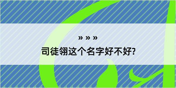 司徒翎这个名字好不好?