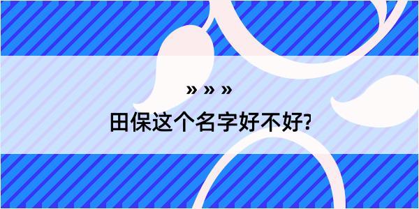 田保这个名字好不好?