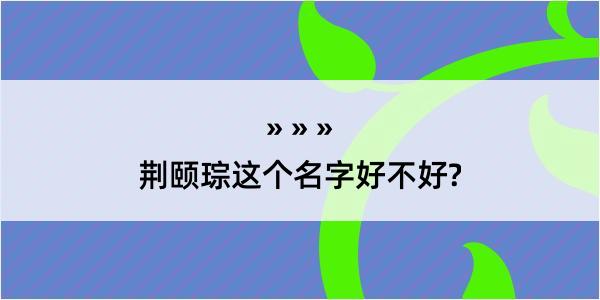 荆颐琮这个名字好不好?