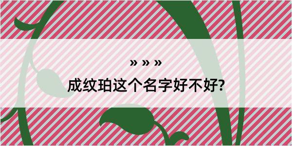 成纹珀这个名字好不好?