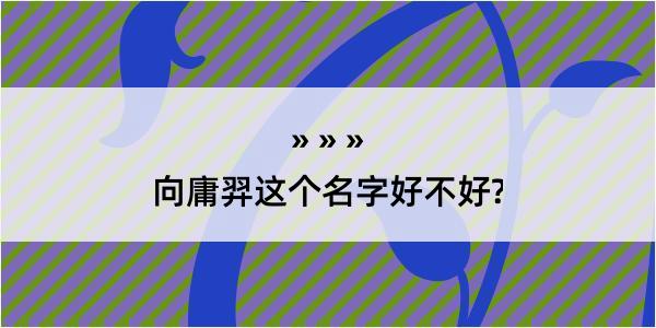 向庸羿这个名字好不好?