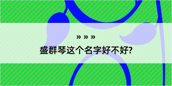 盛群琴这个名字好不好?