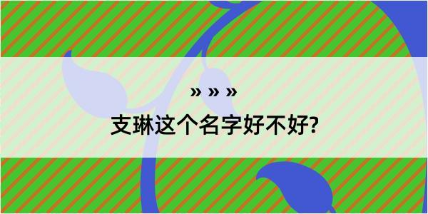 支琳这个名字好不好?