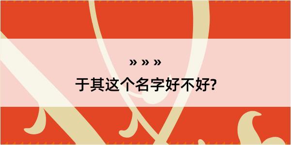 于其这个名字好不好?