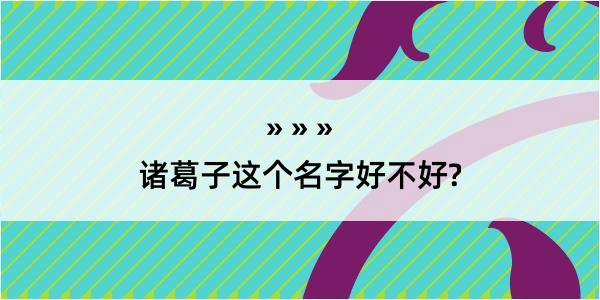 诸葛子这个名字好不好?