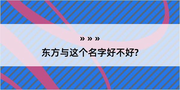 东方与这个名字好不好?