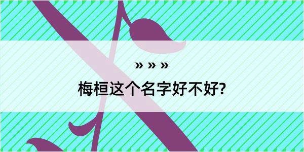 梅桓这个名字好不好?