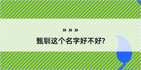 甄钏这个名字好不好?