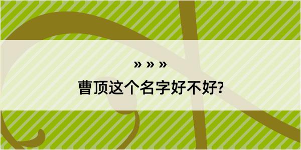 曹顶这个名字好不好?