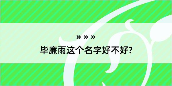 毕廉雨这个名字好不好?