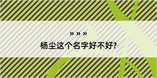 杨尘这个名字好不好?