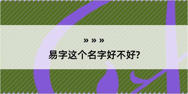 易字这个名字好不好?