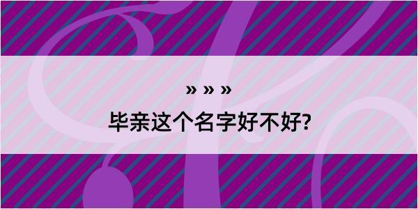 毕亲这个名字好不好?