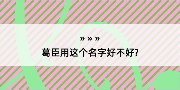 葛臣用这个名字好不好?