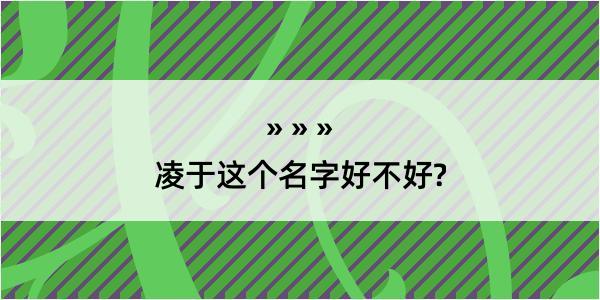 凌于这个名字好不好?