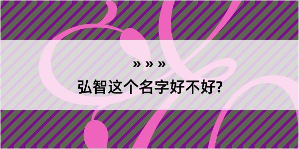 弘智这个名字好不好?