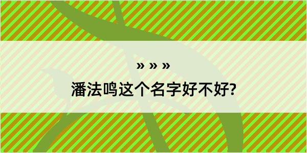 潘法鸣这个名字好不好?