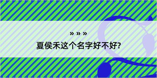 夏侯禾这个名字好不好?