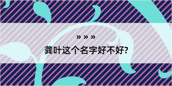 龚叶这个名字好不好?