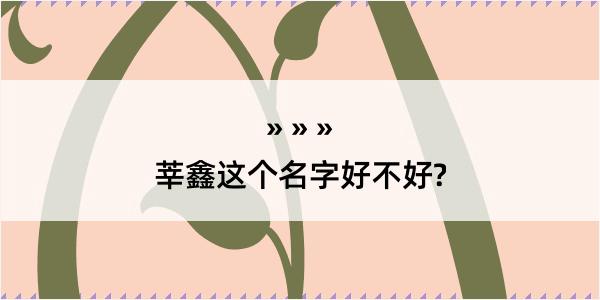 莘鑫这个名字好不好?