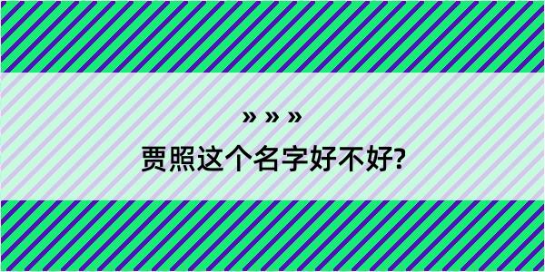 贾照这个名字好不好?