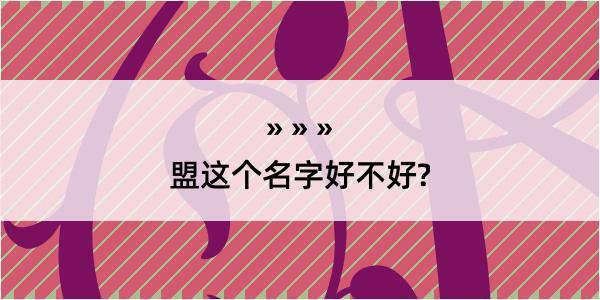 盟这个名字好不好?