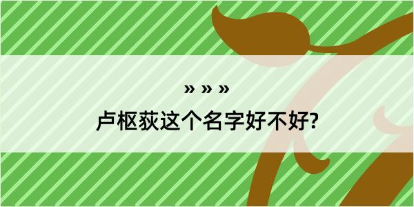 卢枢荻这个名字好不好?