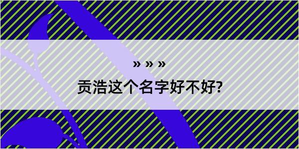 贡浩这个名字好不好?