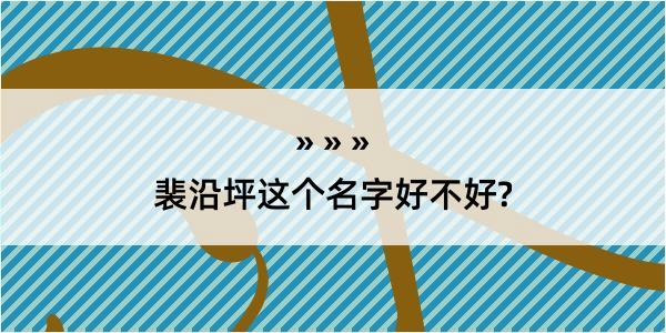 裴沿坪这个名字好不好?