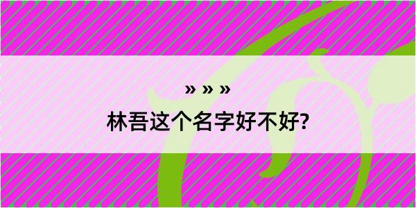 林吾这个名字好不好?