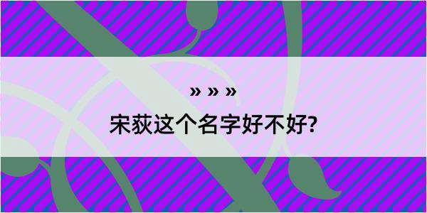 宋荻这个名字好不好?