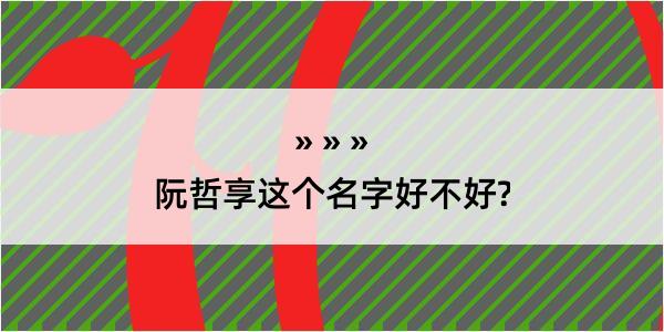 阮哲享这个名字好不好?