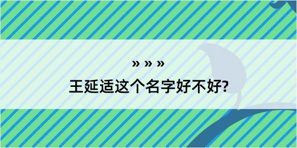 王延适这个名字好不好?