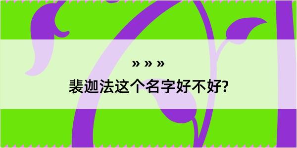 裴迦法这个名字好不好?