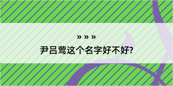 尹吕莺这个名字好不好?