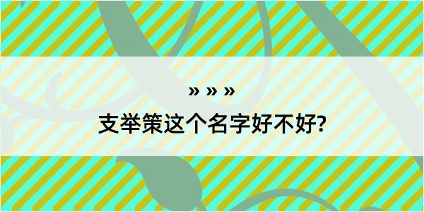 支举策这个名字好不好?